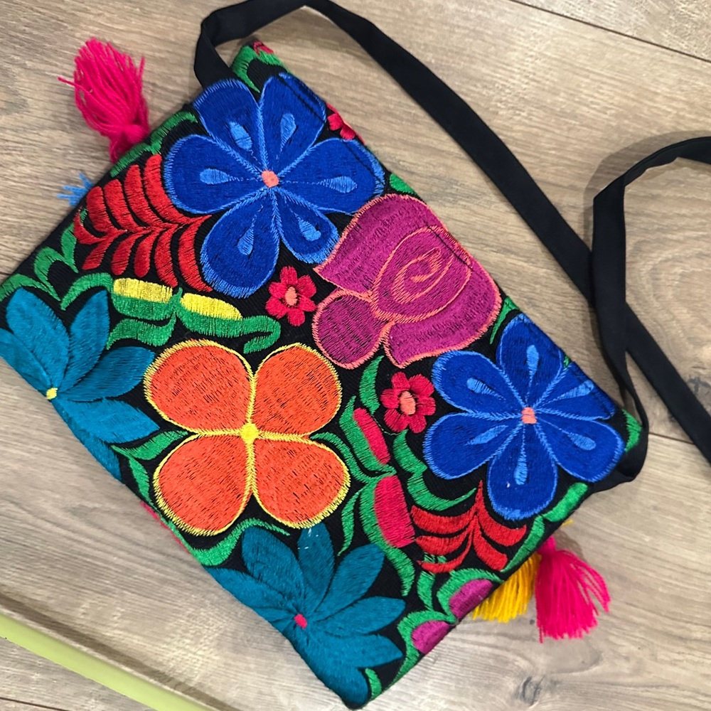 Colorful Embroidered Crossbody Bag - Picture 3 of 5